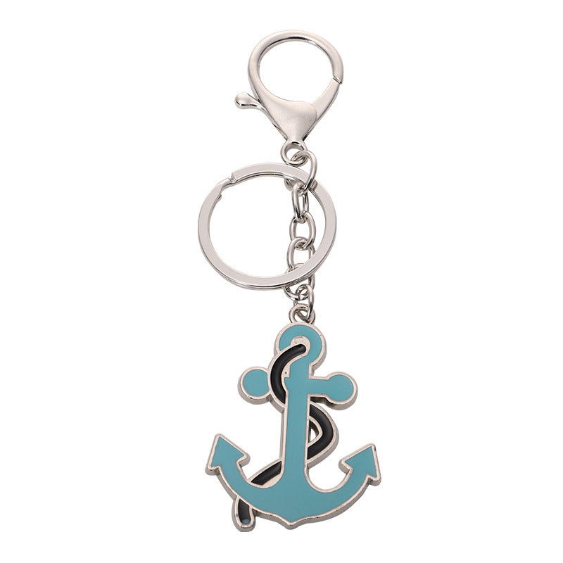 Wholesale Sailboat Anchor Rudder Alloy Keychain